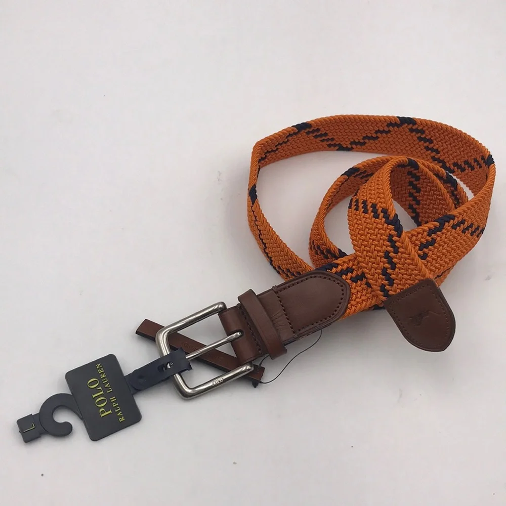 Polo Ralph Lauren Leather-Trim Webbed Belt